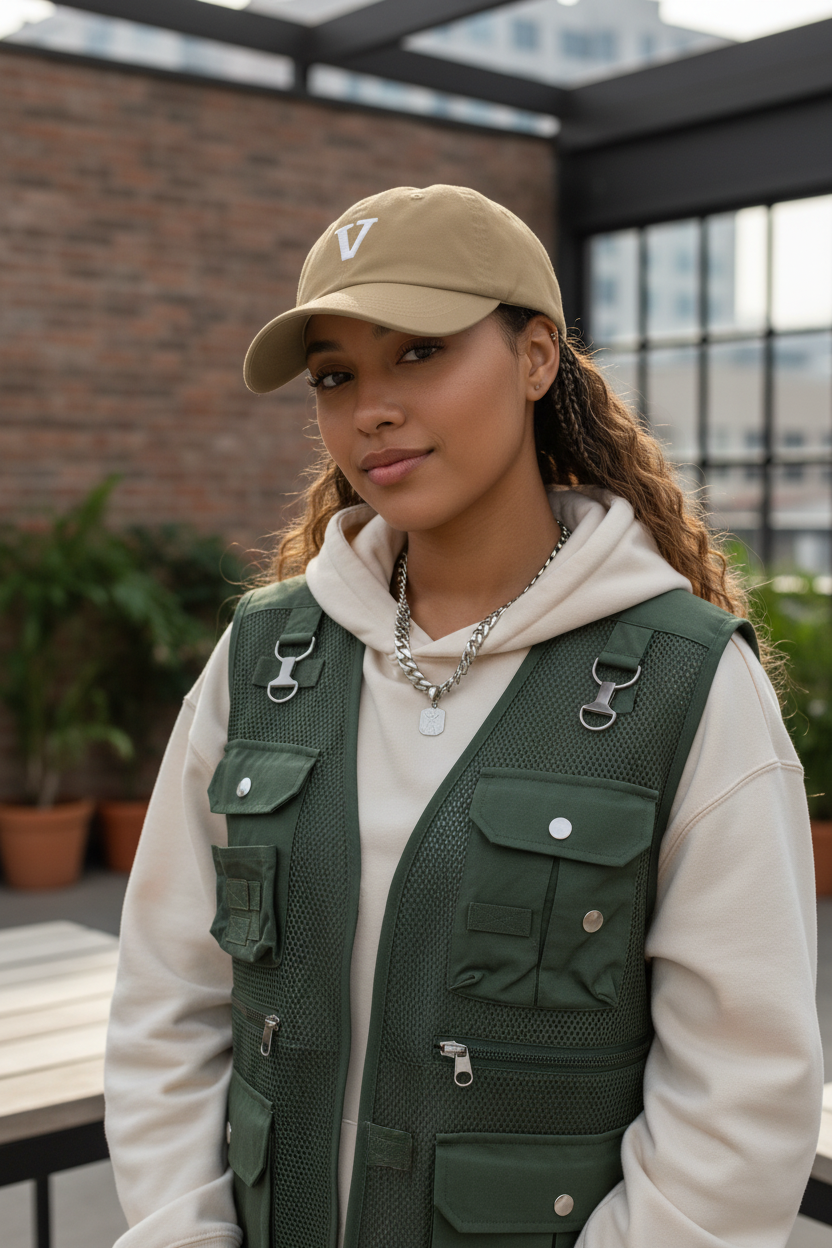 Dad hat khaki femme