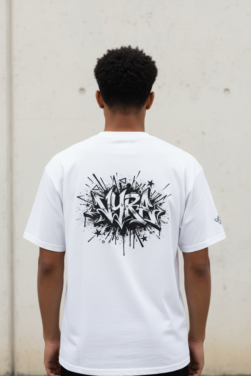 Design du dos du tee-shirt visible