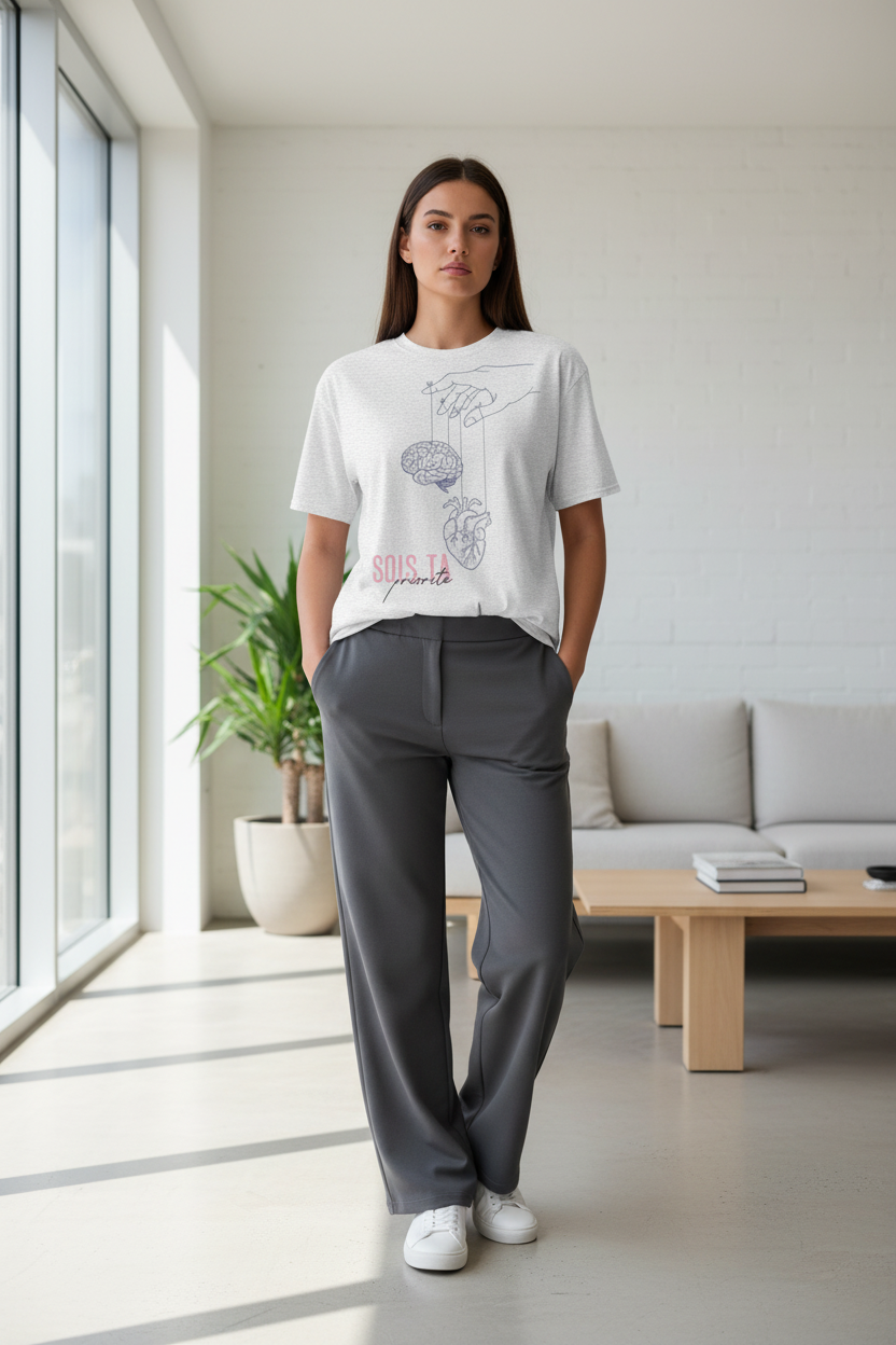 Femme – Tee-shirt ash – intérieur moderne