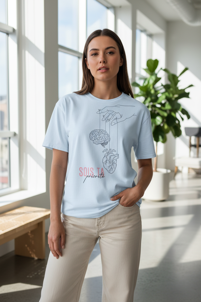 Femme – Tee-shirt light blue – intérieur moderne