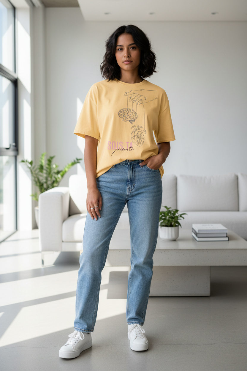Femme – Tee-shirt yellow haze – intérieur moderne
