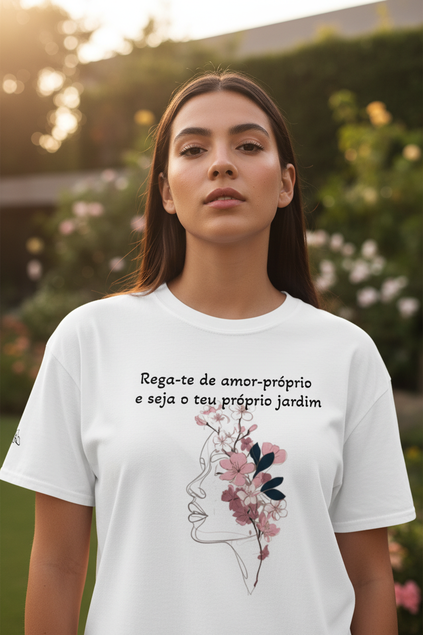 Fille en gros plan T-shirt jardin