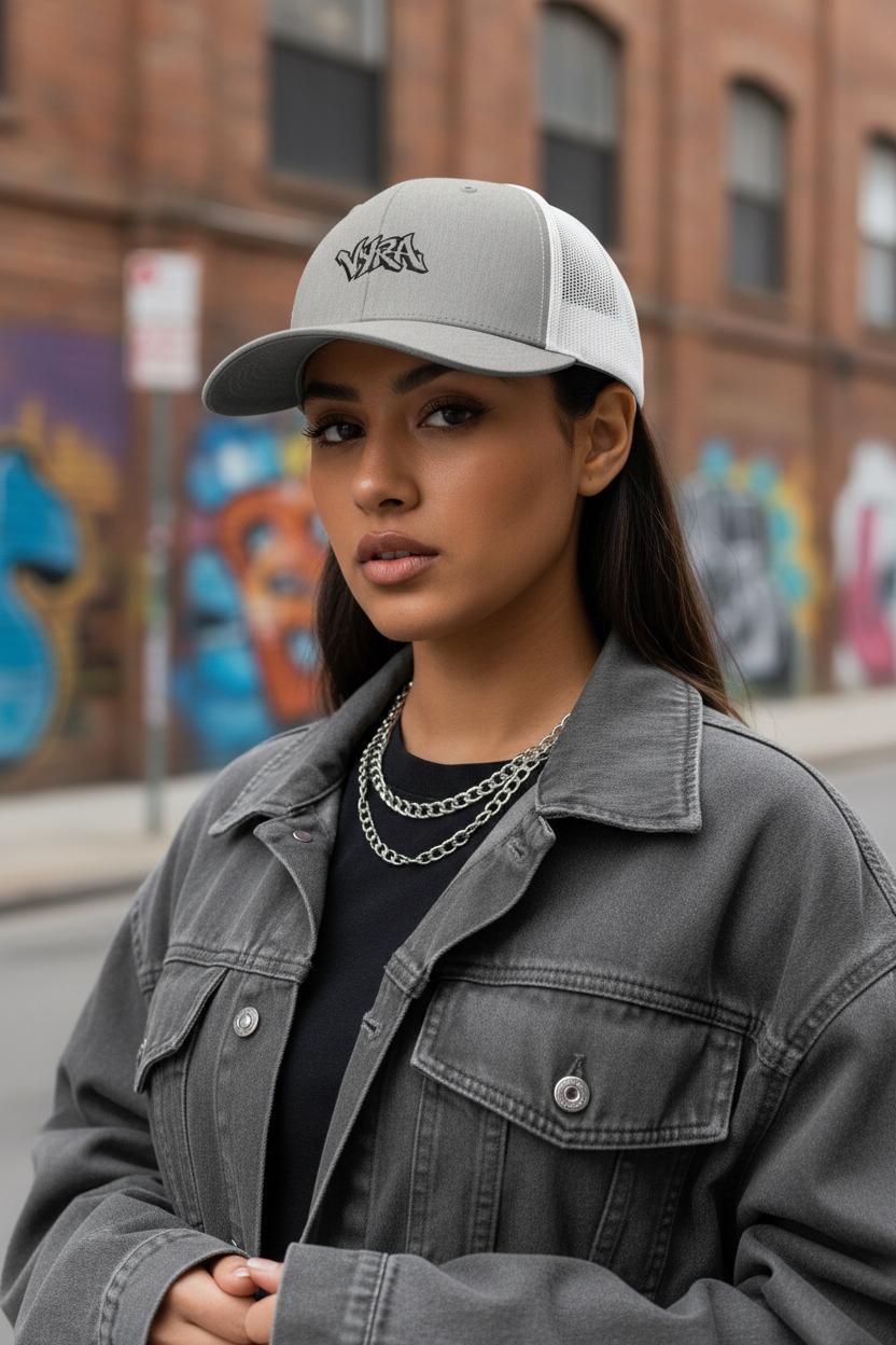 Heather grey white – logo noir