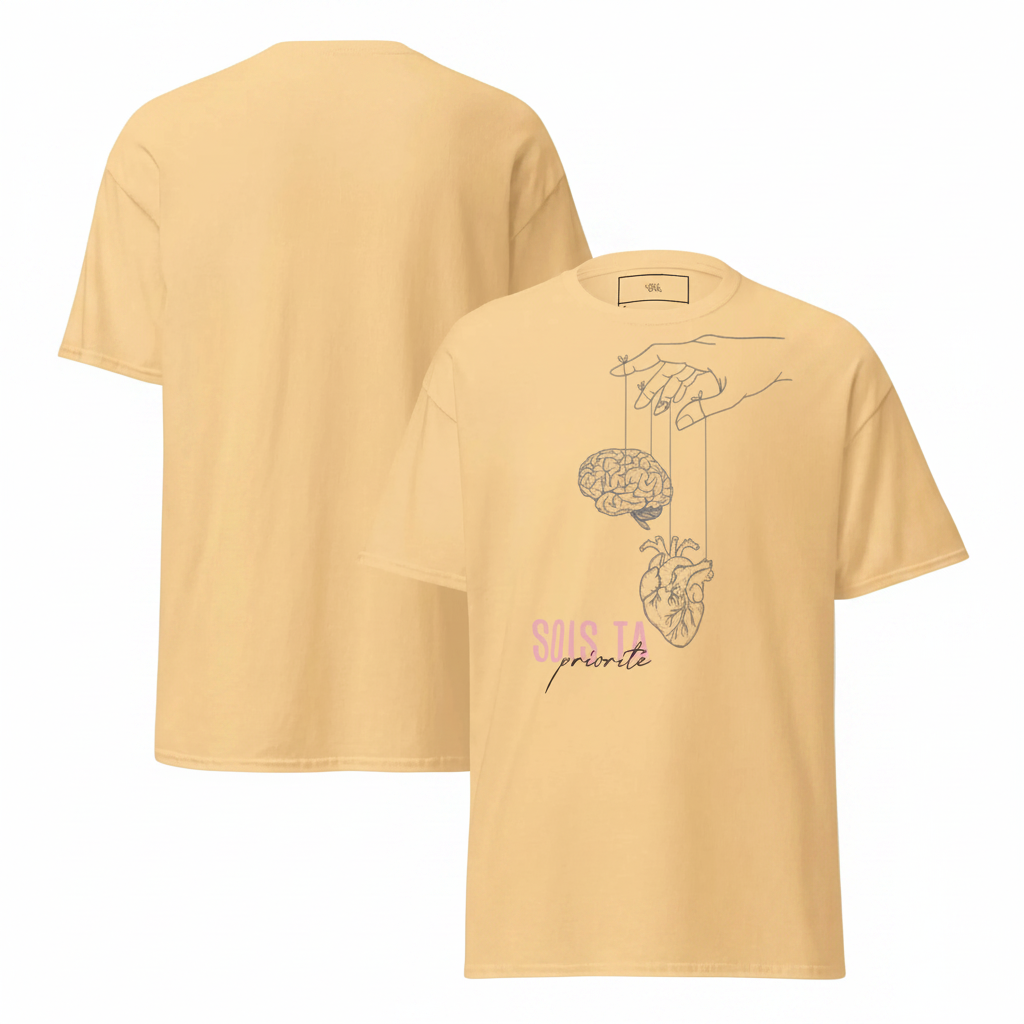 Tee-shirt yellow haze – fond blanc